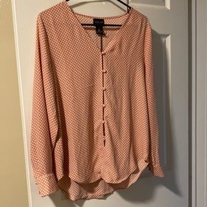 Pink polka dot blouse